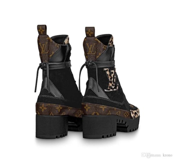 

fashion printed stripes thick sole short boots womens thick sole martin boots genuine leather lace up short boots size 35-42 005, Black