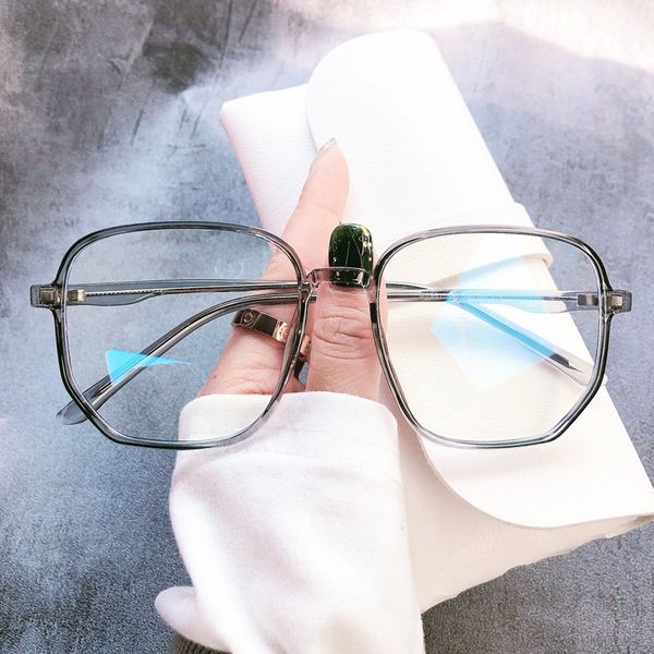 

transparent web red big frame plain-looking glasses big face jelly color glasses frame 6961, Silver