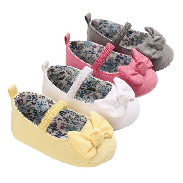 

baby girl princess dress shoes soft sole bowknot mary jane flats anti-slip christening baptism crib shoes