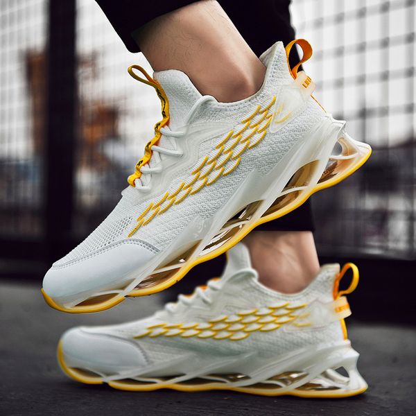 

new outdoor large size men's sports shoes lace-up casual shoes non-slip absorption breathable running zapatos hombre, Black