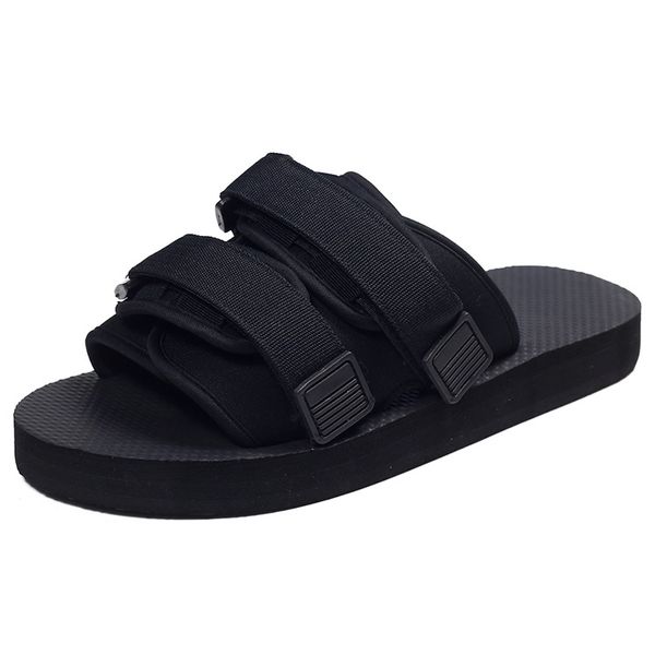 

2020 men slippers fashion west summer couple flat sandals beach flip flops outdoor slippers shoes men slides soft sole, Black