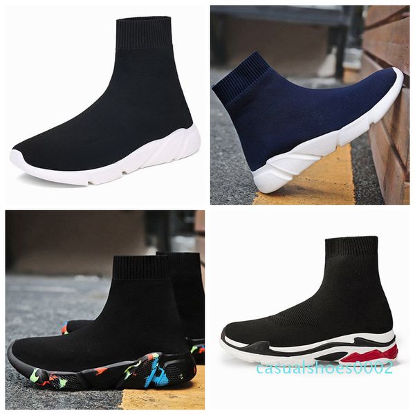 

2019 fashion sock shoes speed trainer designer shoes sneakers race runners for men & women casual shoes 36-45c02, Black