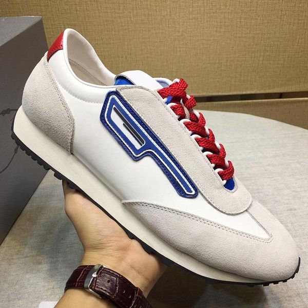 

fashion brands suede and nylon sneakers mens shoes outdoor walking breathable footwears plus size vintage luxury men shoes with origin box, Black
