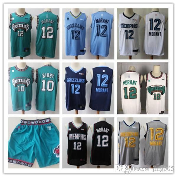 

мужской мемфис гризли 50 bryant reeves 10 mike бибби 12 ja моран баскетбол шорты баскетбол джерси, Black;red