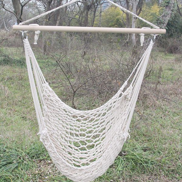 120x90cm Garden Hammock balanço Cadeira Grosso malha de algodão corda Balanços Redes Dormitório Quarto Suspensos Outdoor B2 Camping fornecimentos 42xl