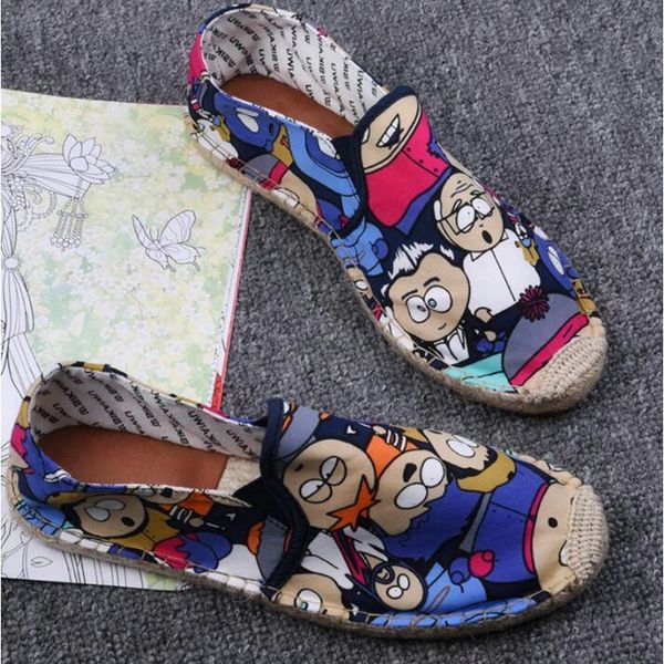 

women casual canvas shoes cartoon linen girl espadrille fisherman shoes ladies flats plimsolls loafers driving shoes lf-5050 cs09, Black