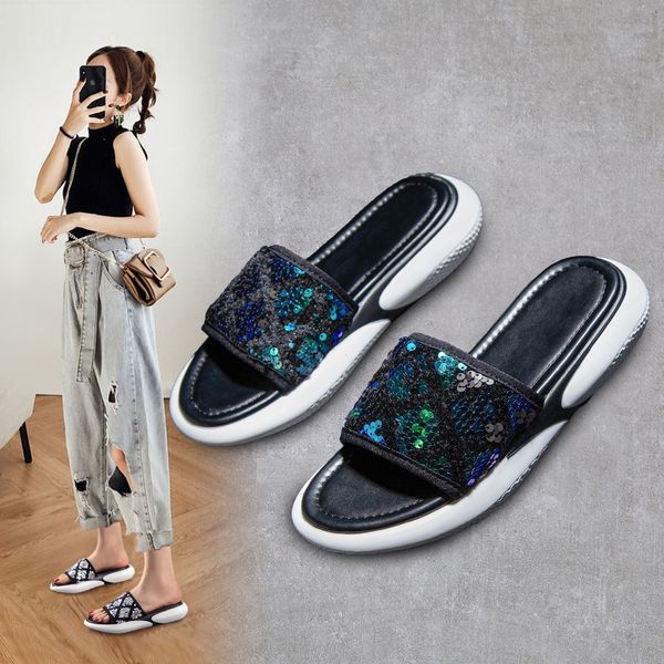 

njoap online celebrity chic sandals 2020 new korean style all-match women's shoes thick sole sandals and slippers muffin flat bottom fa