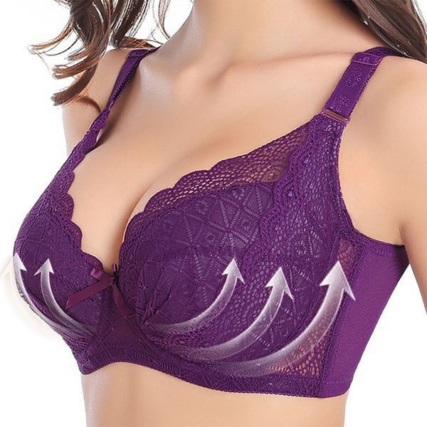 

new women's lace plus size underwire bra solid plunge comfy thin bra adjustable straps, White;black