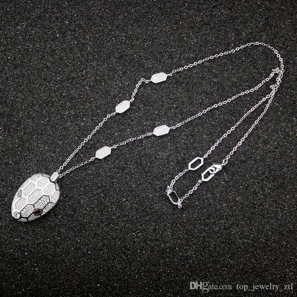 

womens titanium steel animal diamond necklaces charms woman red natural stone necklace snake silver chain 925