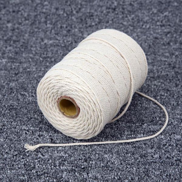 

1mm-3mm cotton twisted cord rope artisan macrame string diy craft high quality, Black;white