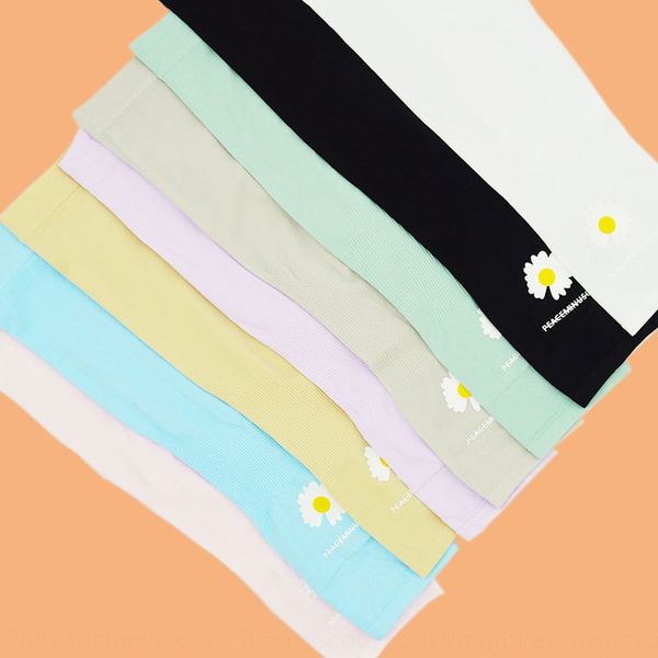 

korean style daisy sun-proof protective ice silk sleeve outdoor driving riding uv-proof hand protection fashion ice sleeve female