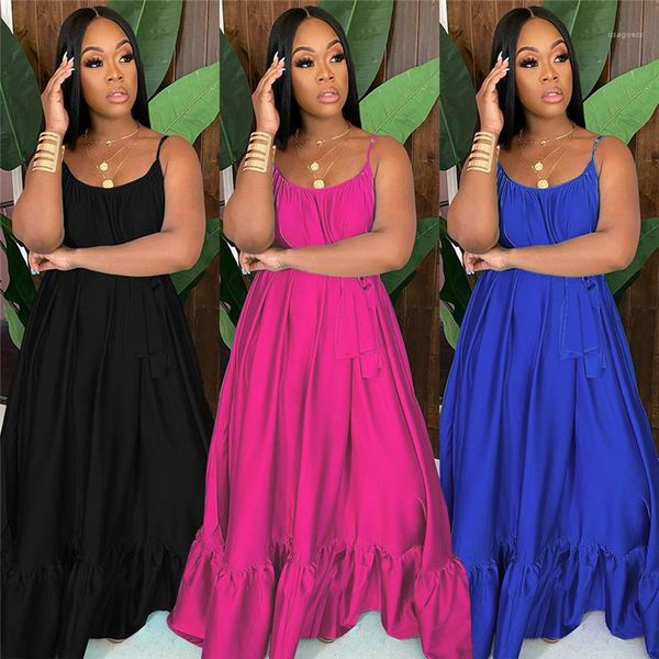 

dresses new women summer dresses women casual designer dresses fashion spaghetti strap solid high waist sashes, Black;gray