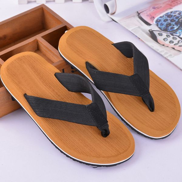 

loozykit bath men flip flops male mixed color slippers men casual pvc eva shoes summer fashion beach sandals size 39-48, Black