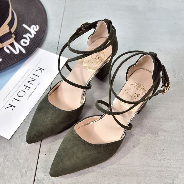 

sandals women shoes pointed toe pumps womens green ladies shoe high heels wedding plus size 34-40, Black