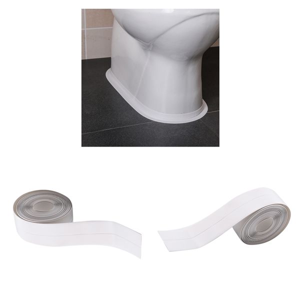 

2x 3.2m silicone seal caulk strip for bathroom door window self adhesive