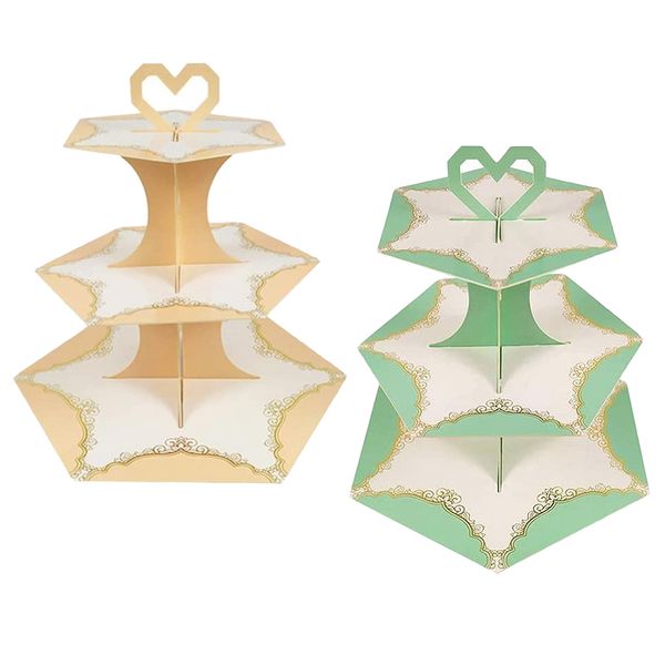 

2pcs cupcake stand dessert serving tray for baby shower graduation party