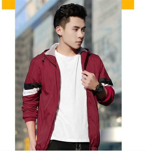 

breathable zipper coat active striped panelled with packet jackets fashion hooded male clothing men quick dry, Black;brown