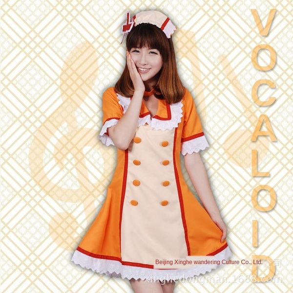 

chuyin будущего здания любви цвет болезни nurse зеркало тон cos оранжевый медсестра одежда cosplayclothes, Black;red