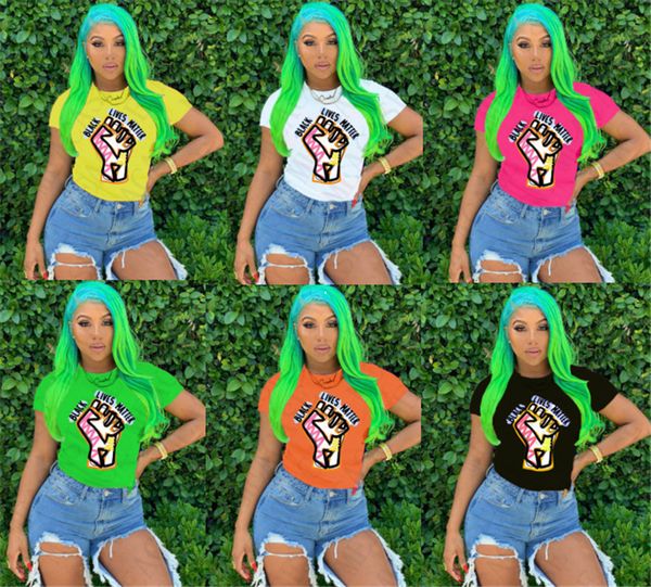 

black lives matter women t-shirt designer cartoon crew neck tees short sleeves tshirt plus size summer females t-shirt clothing d7805, White