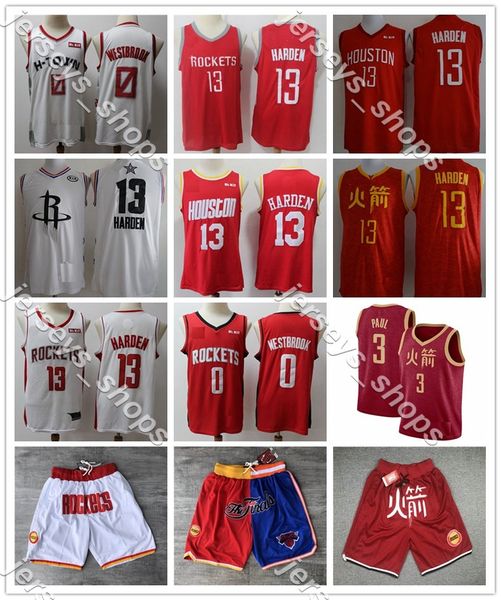 

рассел 0 уэстбрук джеймс 13 затвердеть баскетбол джерси rocket хаким 34 olajuwon 2019 новый ncaa college для мужчин молодежи, Black;red