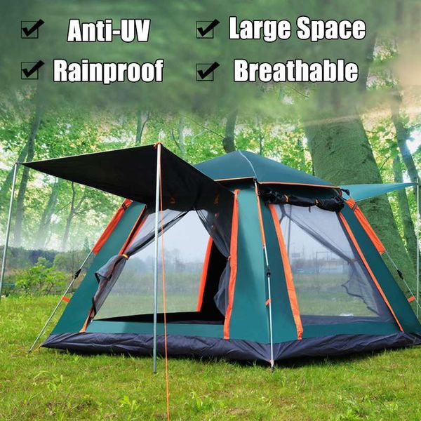 

tents and shelters family camping automatic tent 4 person large space opening waterproof four sides breathable outdoor hiking
