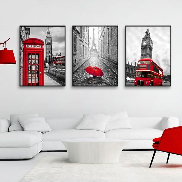 

nordic city london paris street landscape poster and print modern wall art paintings on wall for living room decoration no frame