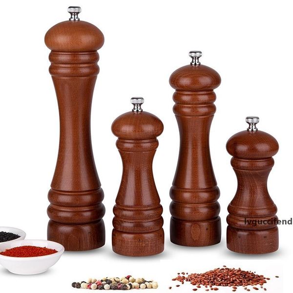 

mokithand salt and pepper mills european beech wooden manual pepper grinder food carbon steel grinder 5 6 8 10 salt mill t200507