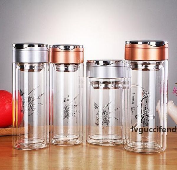 

double layer gift cup with lid transparent high temperature water cuwith lid transparent high temperature water cup gift advertisement glass