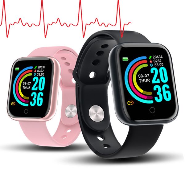 

y68 d20 smart watch ip67 waterproof fitness tracker heart rate monitor blood pressure bluetooth smartwatch for apple ios android