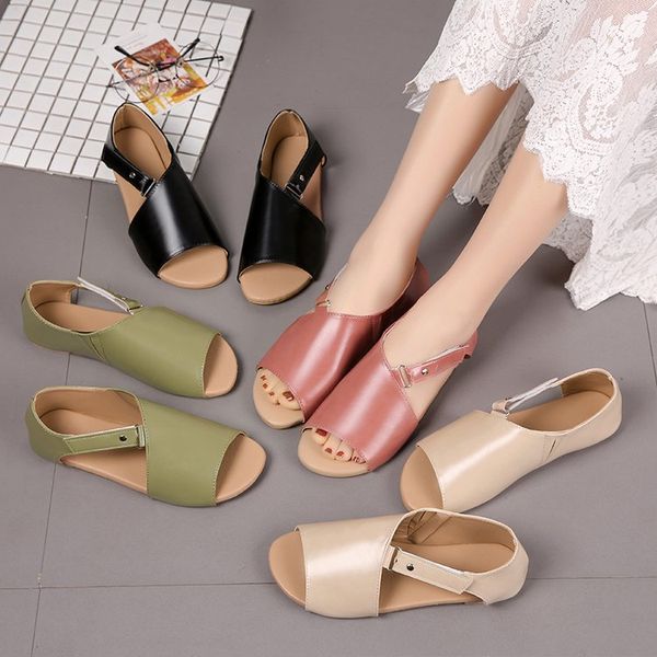 

квартиры сандалии летом сандалии пятки платформы sandalen дам 2020 chaussure pour femme эспадрильи sandalias женщина обувь, Black