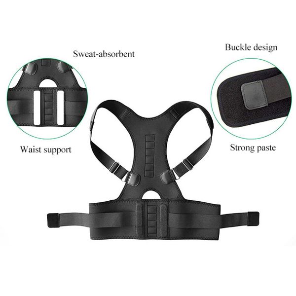 

back support 1pcs posture correction stand shoulder band therapy vest, Black;blue