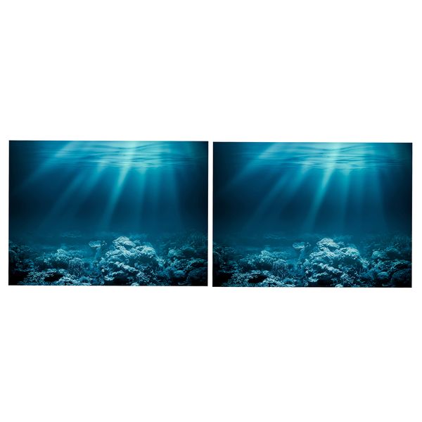 

2x 3d background fish tank decor poster pictures for aquarium fish tank 61x41cm