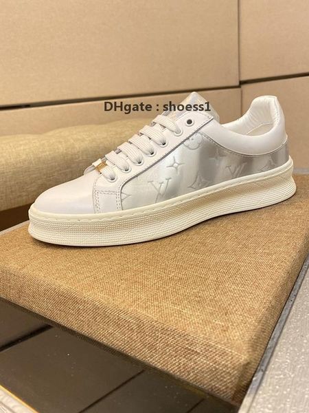 

2021-2020b high -end men 's embroidered printed casual shoes comfortable breathable leather classic sneakers lace -up low -shoes, Black