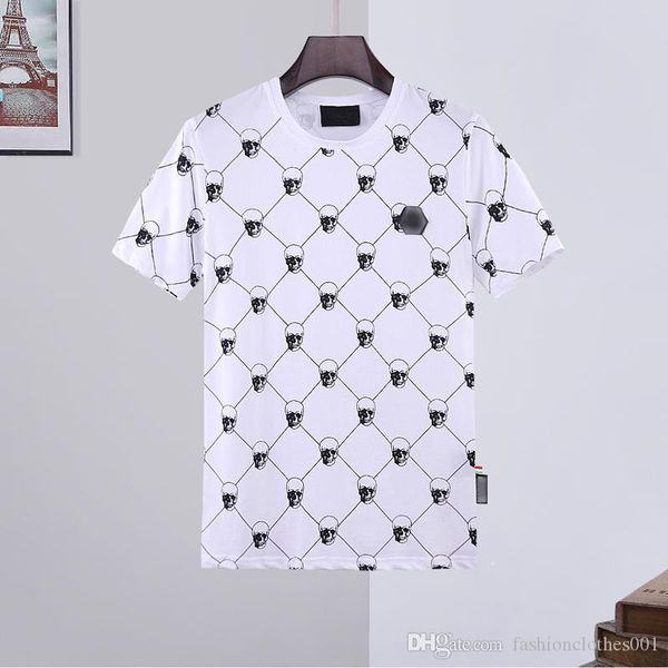 

дизайнер мужской футболка мужских черепов футболка высокого качество печати т рубашка тройники красных днища phillip равнина phillip plain p, Black;brown