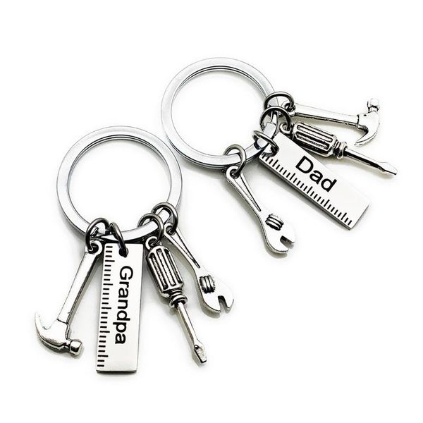

oeinin creative keychain man grandpa dad key chain bags boy silver color mini tool keyring zinc alloy pendant accessories brelok