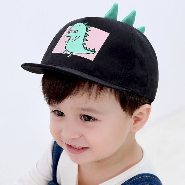 

small dinosaur flat baseball cap edge baseball cap 2019 season new children's hat beibei hanfeng mz7185, Blue;gray