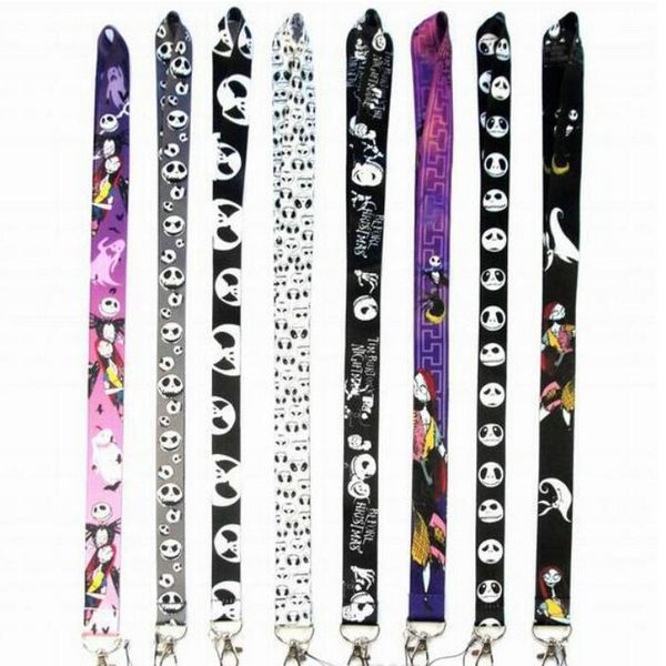 

cartoon the nightmare before christmas neck lanyard for mp3/4 cell phone id card key chain straps black fashion