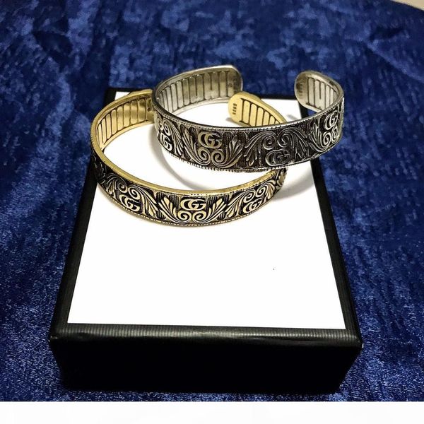 

r fashion super classic letters retro opening designer bracelet luxury designer jewelry women bracelet, White