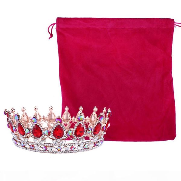 

european designs royal king queen crown rhinestone tiara head jewelry quinceanera crown wedding bride tiaras crowns pageant x912, Slivery;golden