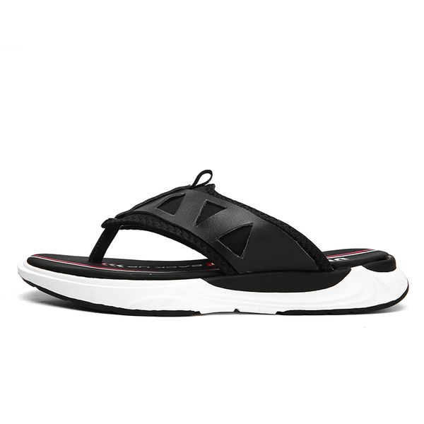 

couro playa uomo zandalias da casa hombre para leather sandali man summer erkek cuero rubber bain sandale rasteira piscine 2020, Black