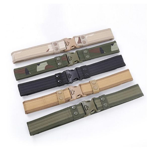 

1pcs tactical waistband waist belt male luxury canvas webbing belt 5 colors wholesale, Black;gray