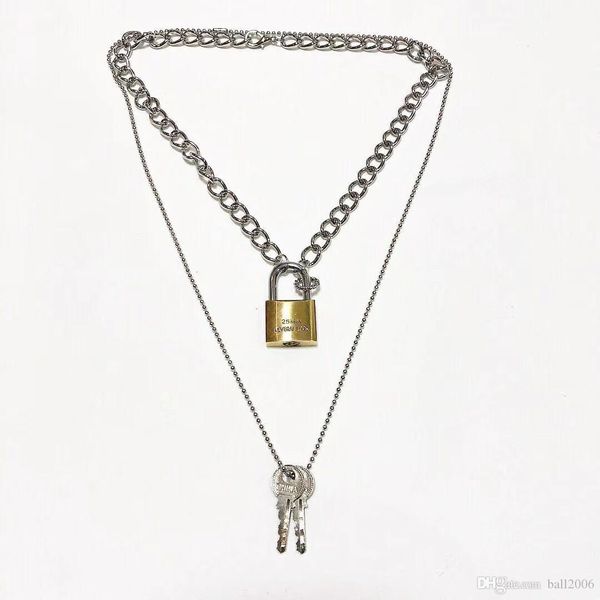 

trendywoobi chain key pendant necklace titanium steel necklace for men and women, Silver