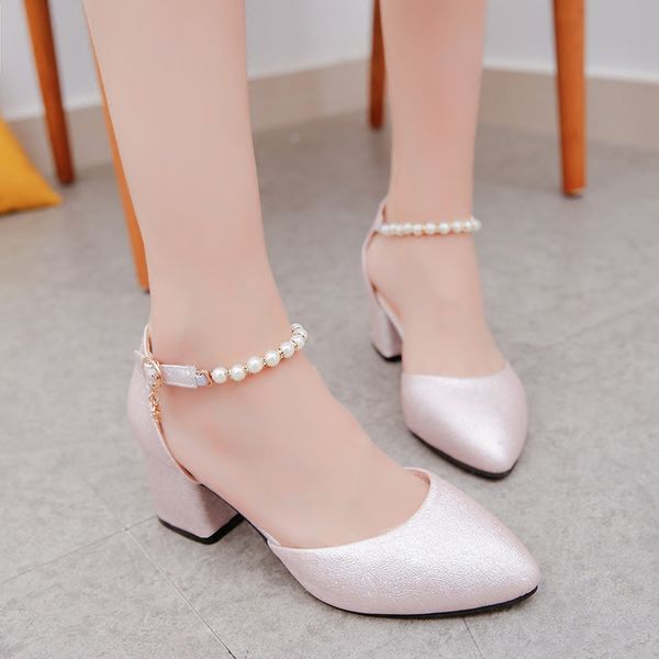 

2020 spring and summer with the female shoes shallow baotou sandals rough with 6 cm high heels sandalias, Black