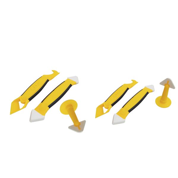 

6 pieces caulking tool kit silicone sealant finishing scraper caulk nozzle
