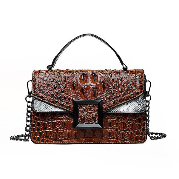 

2020 luxury handbag women bags designer vintage alligator printed flap purse small square bag lady casual shoulder messenger bag