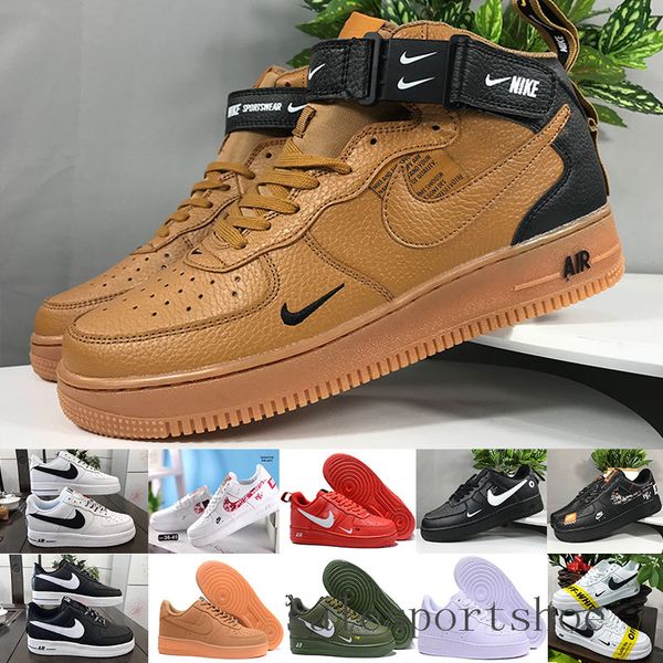 

fast shipping new arrival forces mens womens 1 skateboarding shoes one white black fashion casual running sports sneakers lk-6c