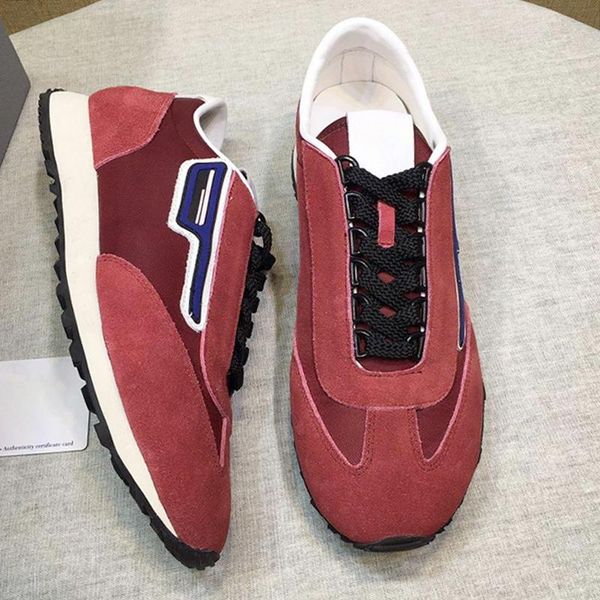 

suede and nylon sneakers men 's shoes outdoor walking breathable luxury footwears style plus size lace -up low men sh, Black