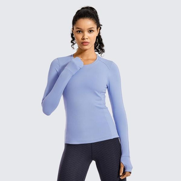 

women's long sleeve running shirt athletic workout with thumb holes, White;red