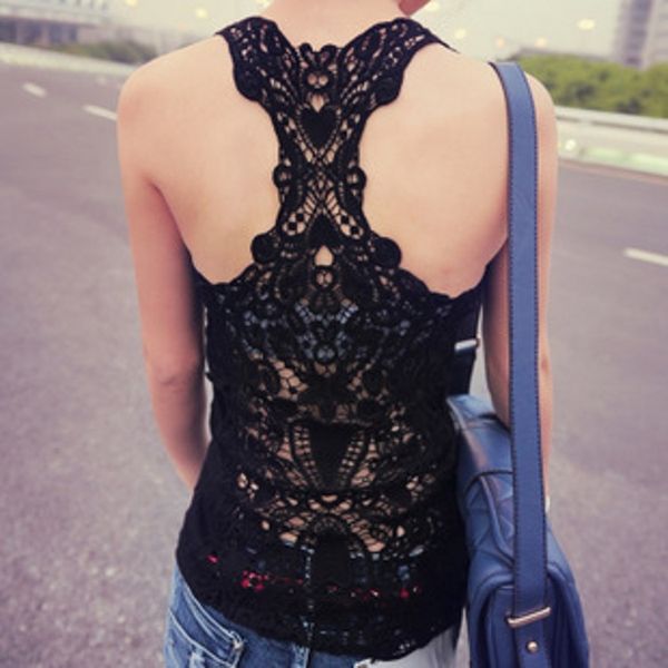 

63l7s back hollow women's camisole suspender base i-shaped crochet 1311 back hollow women's camisole suspender base i-shaped vest, Camo