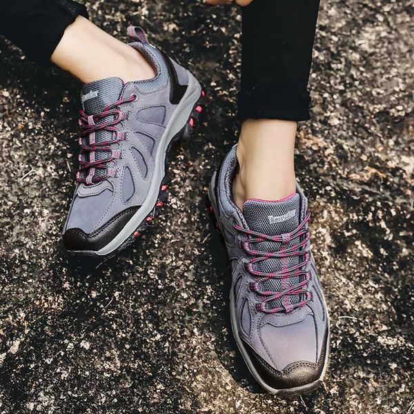 

men outdoor suede leisure hiking shoes male training hiking shoes waterproof non-slip work climbing women sports